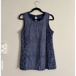 Escape‎ by Habitat Clothing Womens Small Sleeveless Top Blue Coastal Cotton